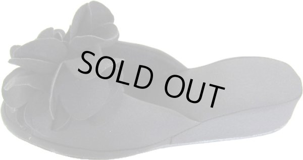 画像3: ヒールスリッパ フラワー【ブラック・フリーサイズ】 (3)